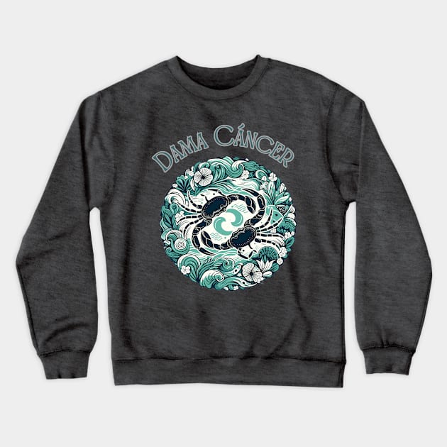 "Cancerian Spanish Celestial Waves"- Zodiac Horoscope Star Signs Crewneck Sweatshirt by stickercuffs